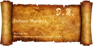 Dohos Margit névjegykártya